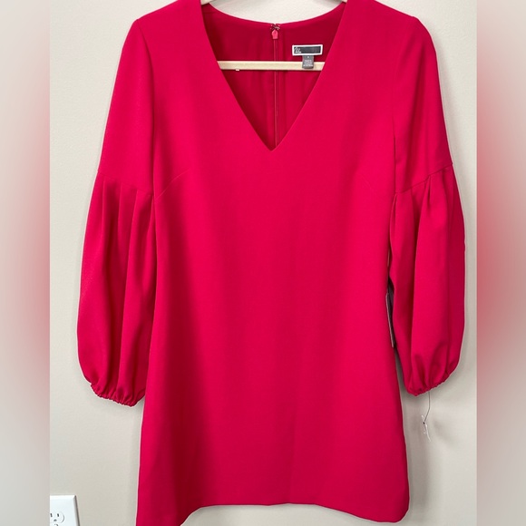 NWT Nordstrom Chelsea 28 Oversized Barbie Pink Dress Balloon Sleeves Women’s Sz4 - Picture 1 of 8